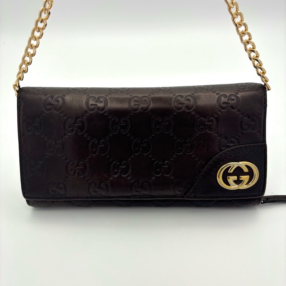 Gucci Handbags - Gucci Dark Brown Leather Wallet‎